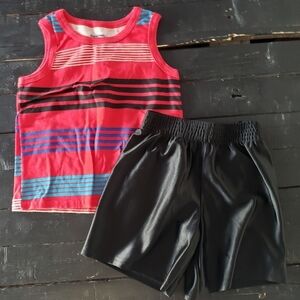 Garanimals Baby Boy 24 Months Two Piece Outfit Set Red Tank Top Black Shorts